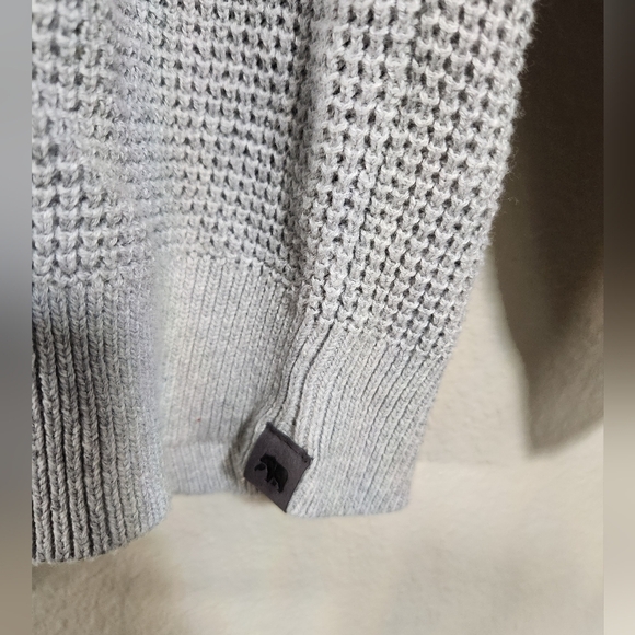 The Normal Brand Waffle Knit Quarter Zip Size Medium Gray - Picture 10 of 11